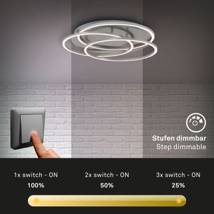 Briloner - Светодиодный потолочный светильник с регулированием яркости FRAMES LED/60W/230V матовый хром