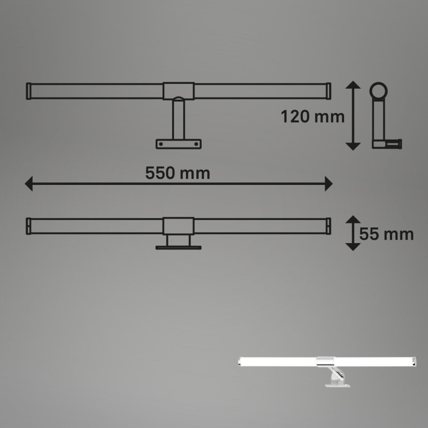 Briloner - LED-освітлення дзеркала для ванної кімнати SALA LED/8W/230V 4000K IP44 55 cm