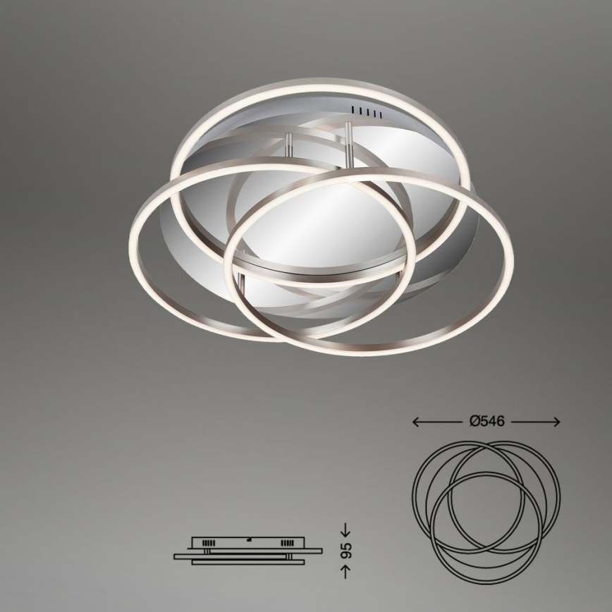 Briloner - Світлодіодний стельовий світильник з регулюванням яскравості FRAMES LED/60W/230V глянцевий хром