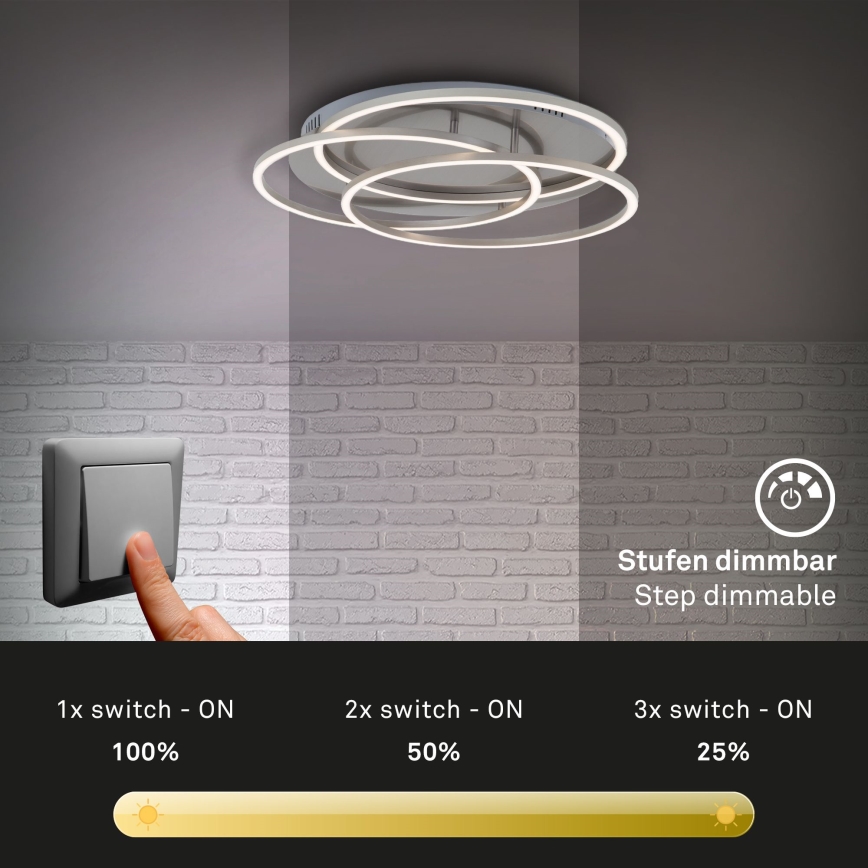 Briloner - Світлодіодний стельовий світильник з регулюванням яскравості FRAMES LED/60W/230V матовий хром