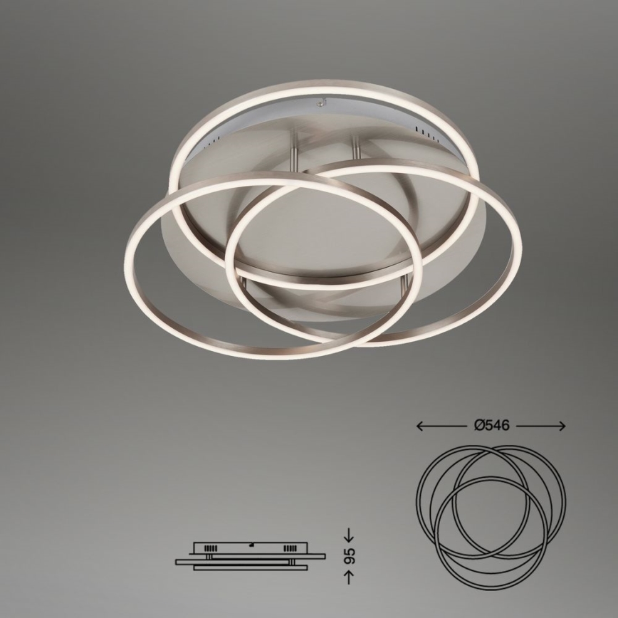 Briloner - Світлодіодний стельовий світильник з регулюванням яскравості FRAMES LED/60W/230V матовий хром