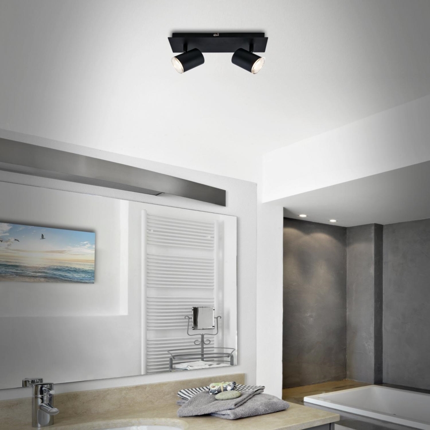 Briloner  10476221 - Точковий світильник для ванної кімнати 2xGU10/5W/230V IP44 чорний