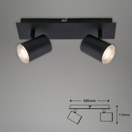 Briloner  10476221 - Точковий світильник для ванної кімнати 2xGU10/5W/230V IP44 чорний