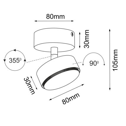 Brosline - Точечный светильник 1xGX53/9W/230V чёрный