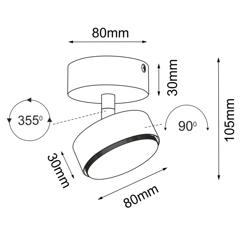 Brosline - Точечный светильник 1xGX53/9W/230V чёрный
