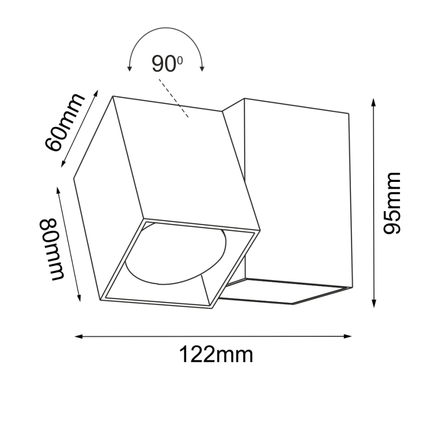 Brosline - Настенный точечный светильник 1x GU10, 10 Вт, 230 В, чёрный