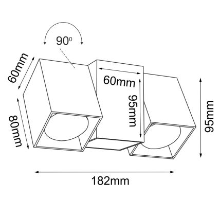 Brosline - Настінний точковий світильник 2xGU10/10W/230V білий