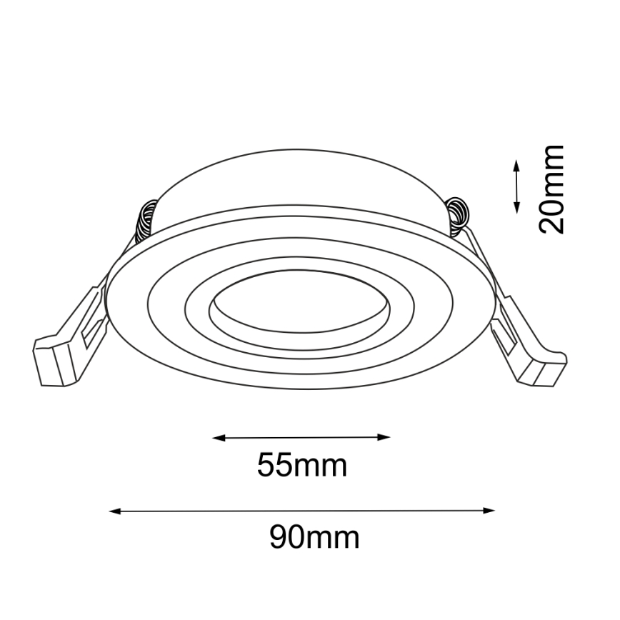 Brosline - вбудований світильник 1xGU10/10W/230V чорний