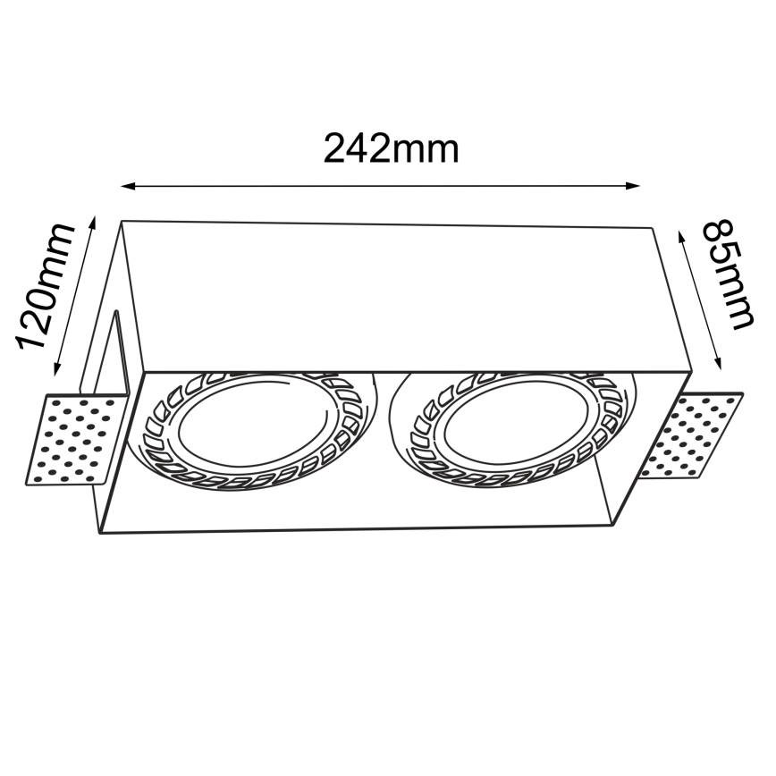 Брослайн - світильник для підвісної стелі 2×ГУ10/18 Вт/230 В, чорний