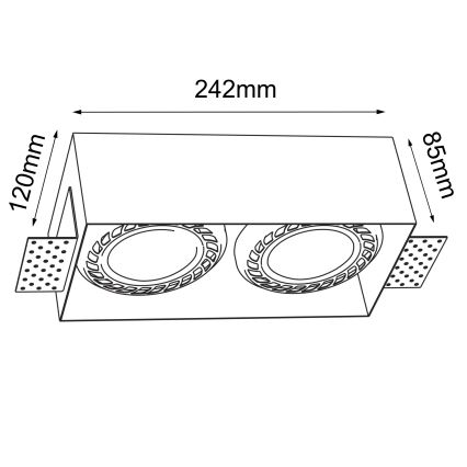 Brosline - Встраиваемый потолочный светильник 2xGU10/18W/230V чёрный