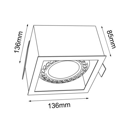 Brosline - Встраиваемый потолочный светильник 1xGU10/18W/230V чёрный