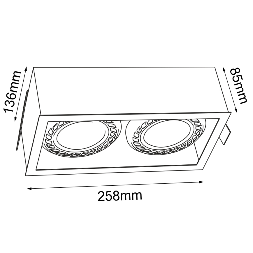 Brosline - вбудований стельовий світильник 2xGU10/18W/230V чорний