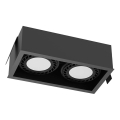 Brosline - вбудований стельовий світильник 2xGU10/18W/230V чорний