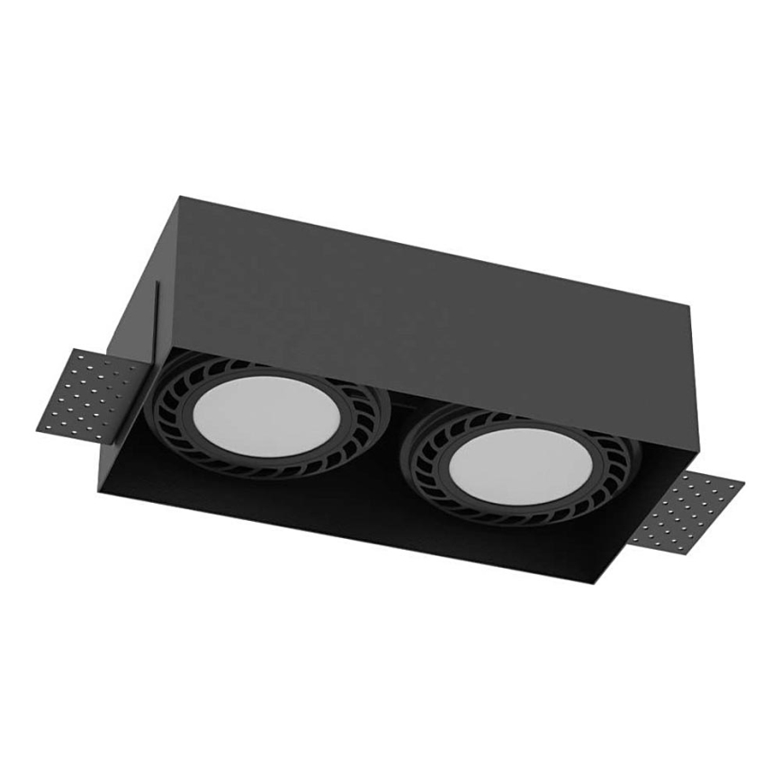 Brosline - Встраиваемый потолочный светильник 2xGU10/18W/230V чёрный