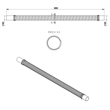 Bruckner - Гнучка з'єднувальна трубка 80 см білий