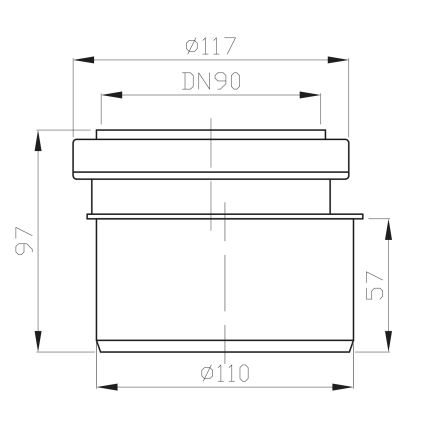 Bruckner - Канализационная редкция низкая диаметр 11 см черный