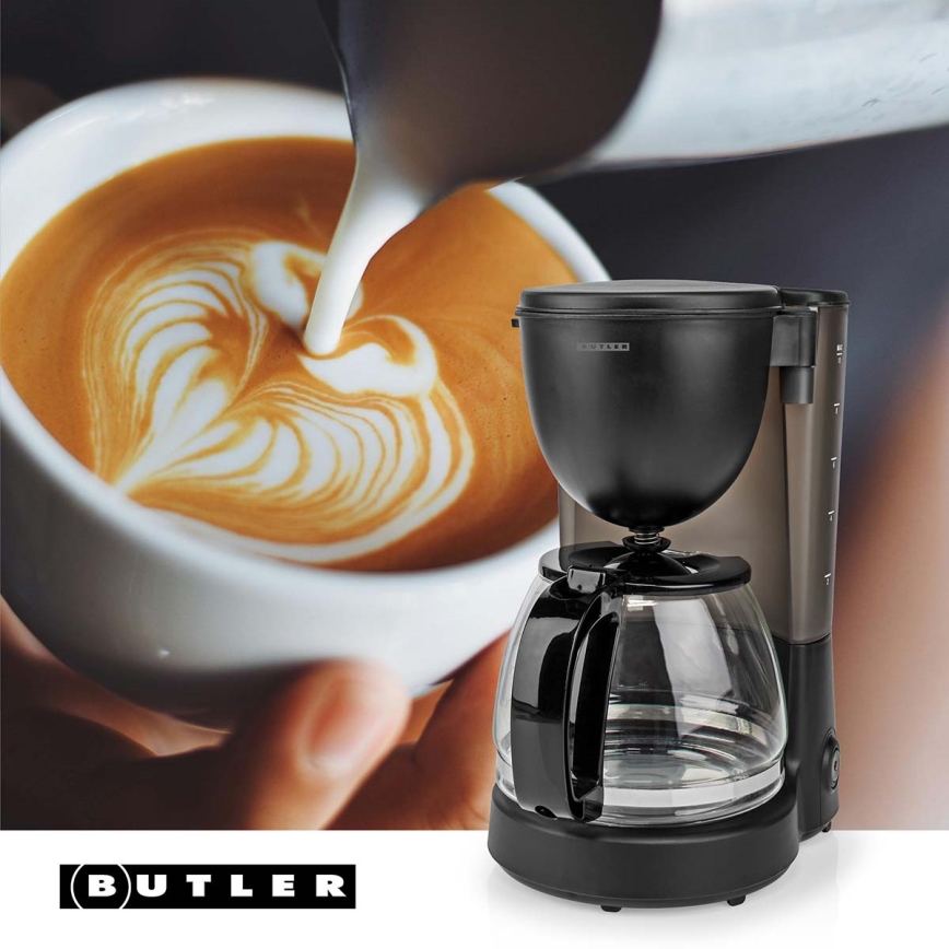 Butler - Капельная кофеварка 1,25 л с функцией подогрева, 750 Вт/230 В, черная