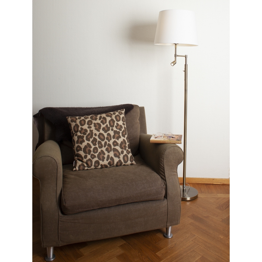 ByRydens - Светодиодный торшер ORLANDO 1xE27/5W/230V + LED/3W белый/бронзовый диаметр 36 см
