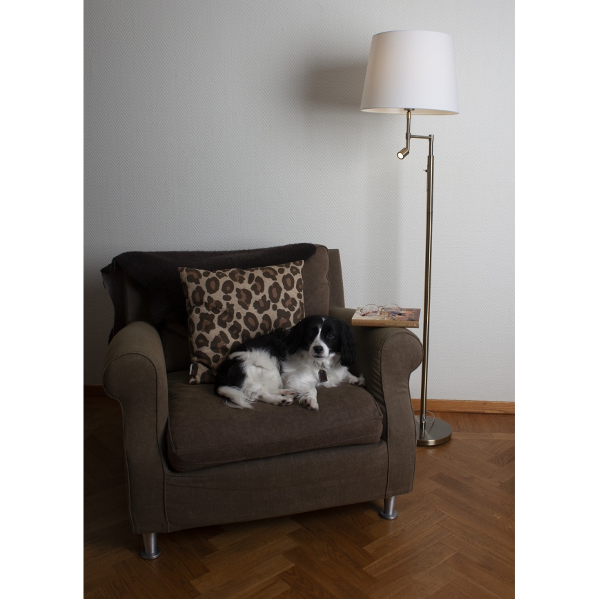 ByRydens - Светодиодный торшер ORLANDO 1xE27/5W/230V + LED/3W белый/бронзовый диаметр 36 см