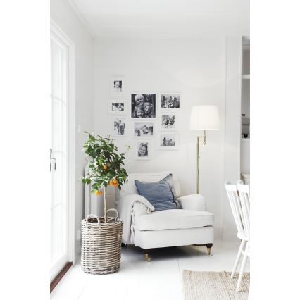 ByRydens - Светодиодный торшер ORLANDO 1xE27/5W/230V + LED/3W белый/золотистый диаметр 36 см