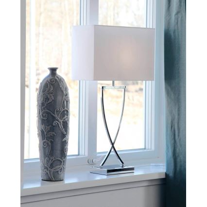 ByRydens - Настільна лампа OMEGA 1xE27/5W/230V білий/глянцевий хром