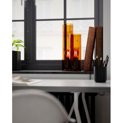 ByRydens - Настільна лампа FLAKE 1xE27/8W/230V коричнева/димчаста