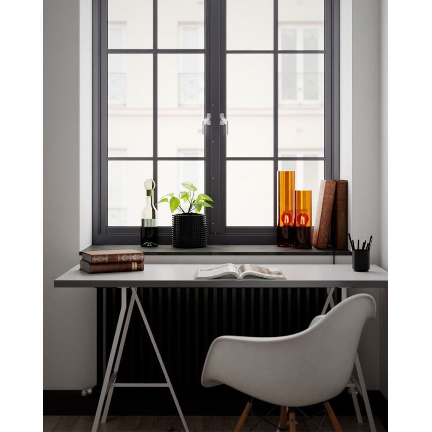 ByRydens - Настільна лампа FLAKE 1xE27/8W/230V коричнева/димчаста