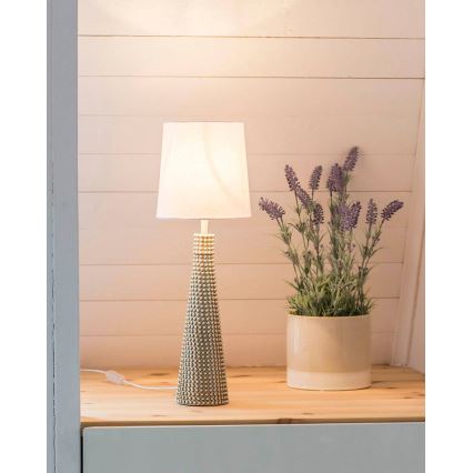 ByRydens - Настольная лампа LOFTY 1xE27/5W/230V белая/серебристая