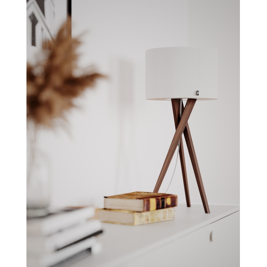 ByRydens - Настільна лампа VEGA 1xE27/8W/230V білий/горіховий