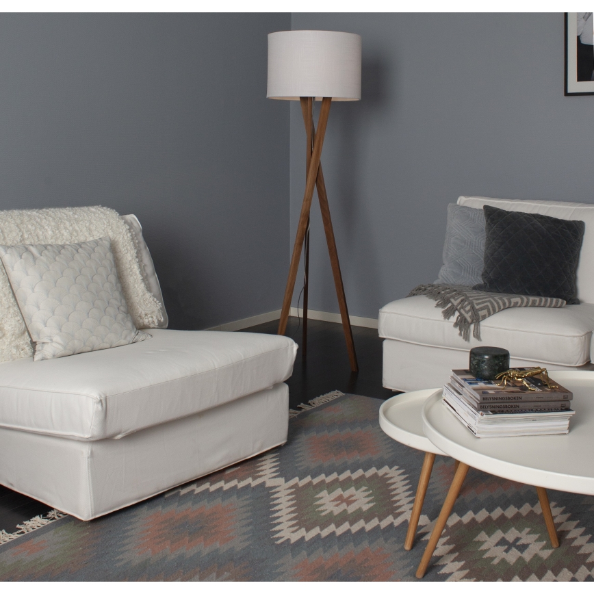 ByRydens - Торшер VEGA 1xE27/5W/230V коричневий/білий