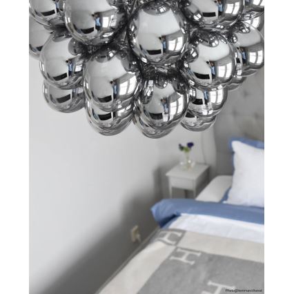 ByRydens - Підвісна люстра GROSS 8xG9/4W/230V димчастий/чорний діаметр 50 см