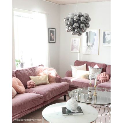 ByRydens - Подвесная люстра GROSS 8xG9/4W/230V дымчатый/черный диаметр 50 см