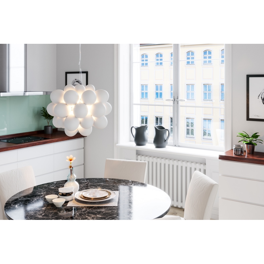 ByRydens - Підвісна люстра GROSS 8xG9/4W/230V білий діаметр 50 см