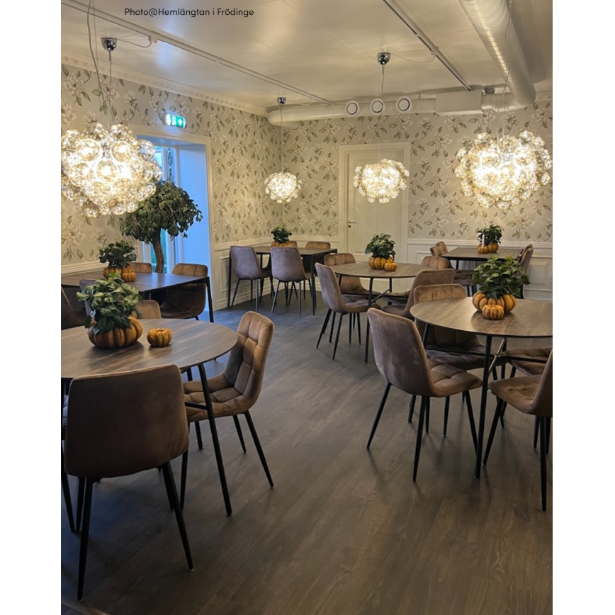 ByRydens - Підвісна люстра GROSS 8xG9/4W/230V димчастий/коричневий діаметр 50 см