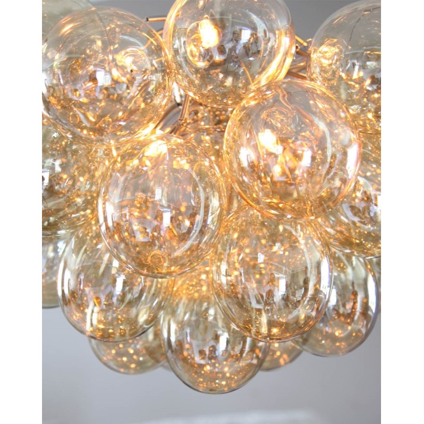 ByRydens - Підвісна люстра GROSS 8xG9/4W/230V димчастий/коричневий діаметр 50 см