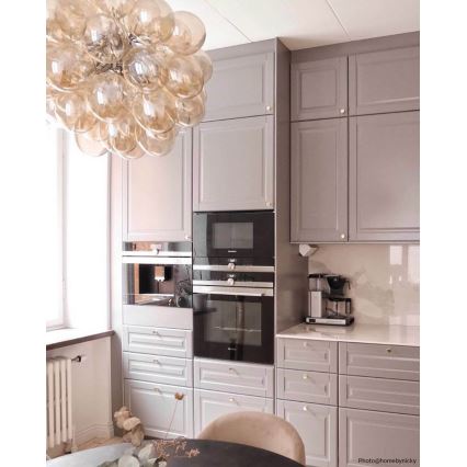 ByRydens - Подвесная люстра GROSS 8xG9/4W/230V дымчатый/коричневый диаметр 50 см