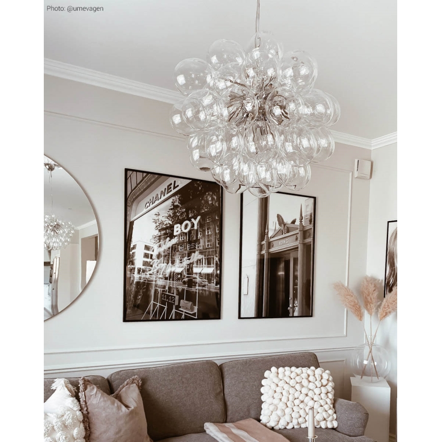 ByRydens - Подвесная люстра GROSS 8xG9/4W/230V прозрачный диаметр 50 см