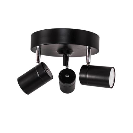 ByRydens - Точковий світильник CORRECT 3xGU10/7W/230V чорний діаметр 20 см