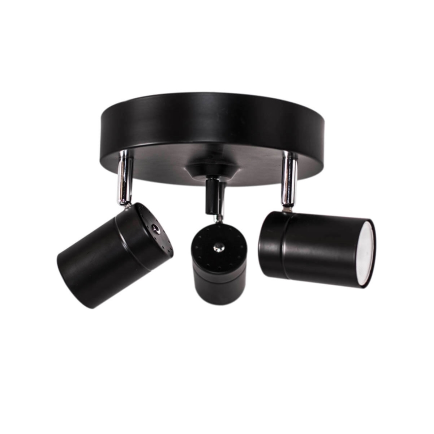 ByRydens - Точковий світильник CORRECT 3xGU10/7W/230V чорний діаметр 20 см