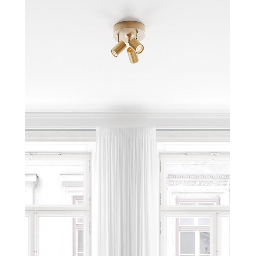 ByRydens - Точковий світильник CORRECT 3xGU10/7W/230V, золотистий, діаметр 20 см