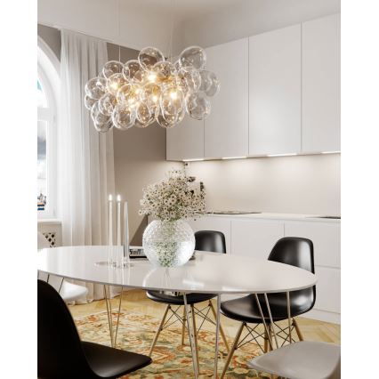 ByRydens - Люстра на тросі GROSS BAR 8xG9/4W/230V прозора