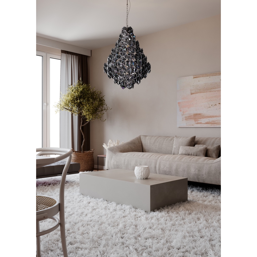 ByRydens - Люстра на ланцюгу MONARQUE GRANDE 11xE14/5W/230V чорний діаметр 58 см