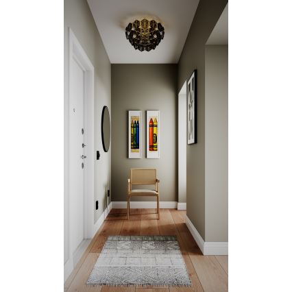 ByRydens - Потолочный светильник MONARQUE 3xE27/5W/230V черный диаметр 51 см