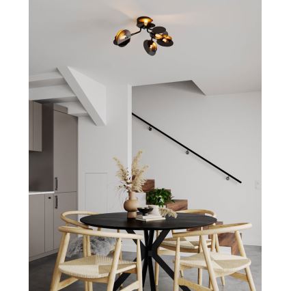 ByRydens - Припотолочная люстра TURNO 6xG9/4W/230V золотистый/черный