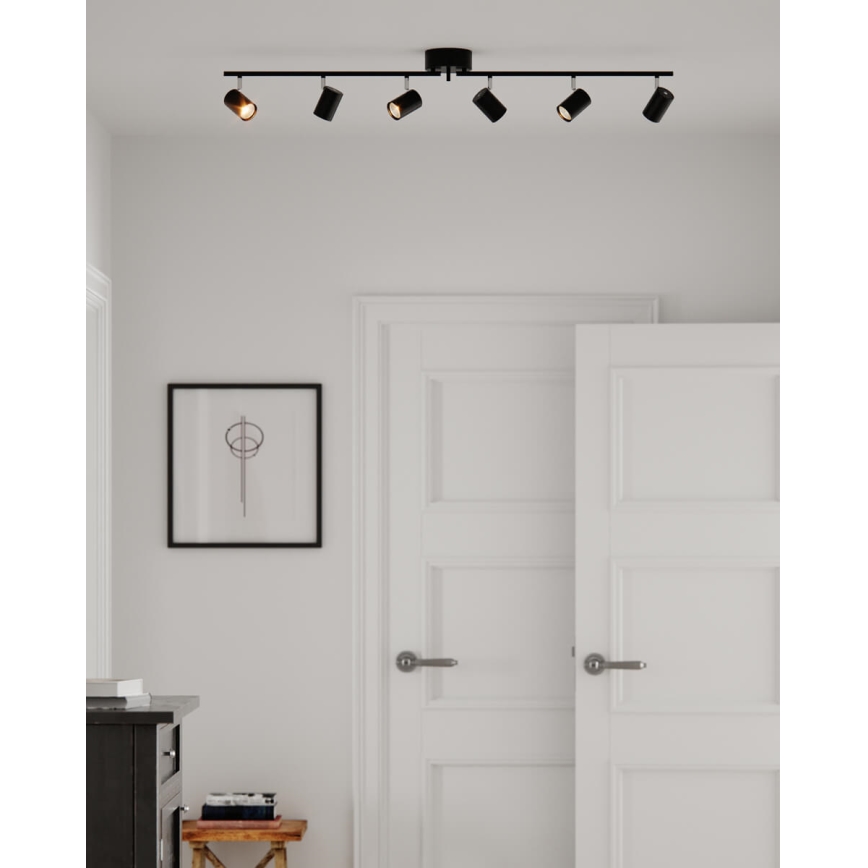 ByRydens - Точковий світильник CORRECT 6xGU10/7W/230V чорний діаметр 30 см