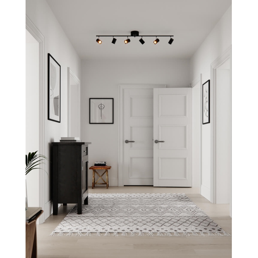 ByRydens - Точковий світильник CORRECT 6xGU10/7W/230V чорний діаметр 30 см