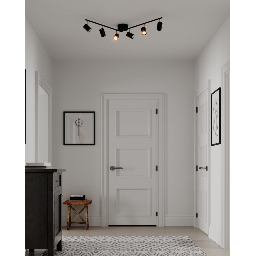 ByRydens - Точковий світильник CORRECT 6xGU10/7W/230V чорний діаметр 30 см