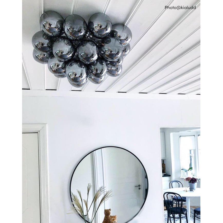 ByRydens - Стельовий світильник GROSS 6xG9/5W/230V димчастий/чорний діаметр 50 см