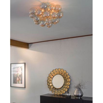 ByRydens - Потолочный светильник GROSS 6xG9/5W/230V дымчатый/коричневый диаметр 50 см