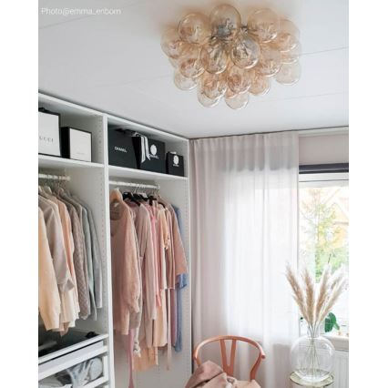 ByRydens - Потолочный светильник GROSS 6xG9/5W/230V дымчатый/коричневый диаметр 50 см